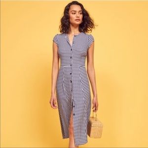Reformation Fauna Midi dress Gingham Size 0